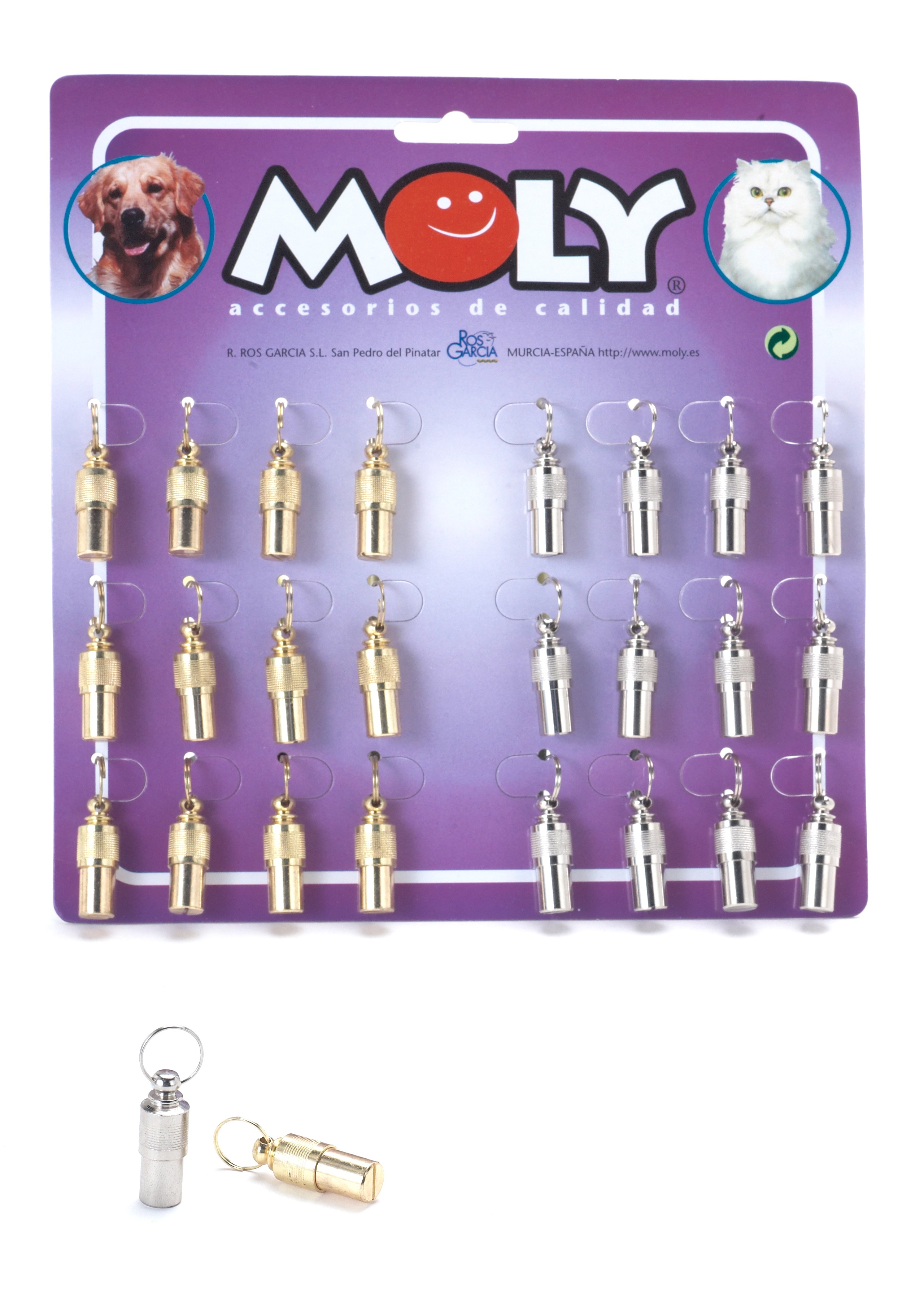 Expositor de 24 Portadirecciones para Collar de Perro y Gato | Identificación Segura – Moly