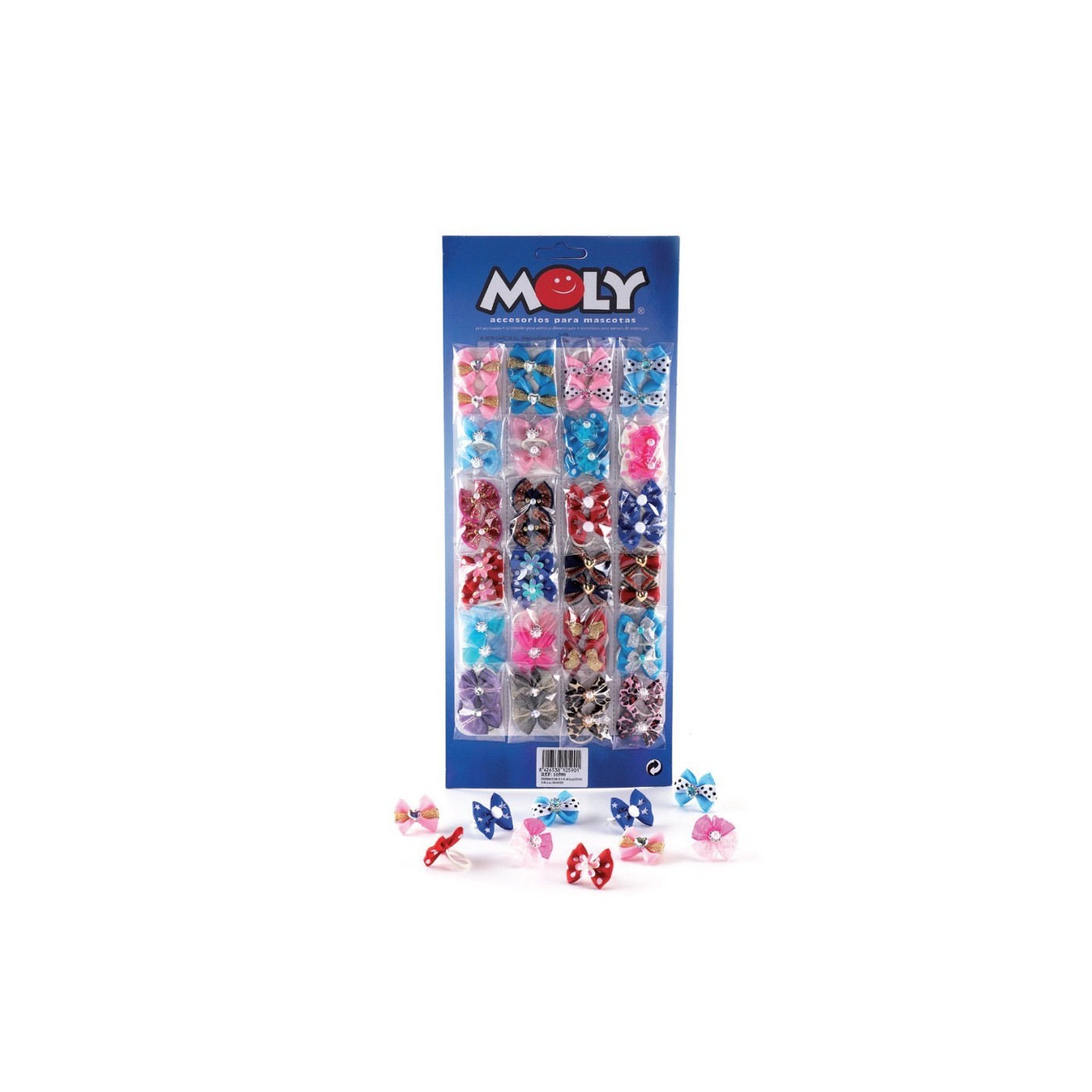 Expositor Moly Modelo 2 con 48 Lacitos | Accesorios de Peluquería Canina Coloridos y Resistentes